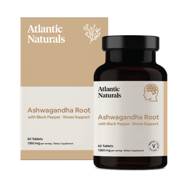 Organic Ashwagandha Root with Black Pepper | Vegan 1360 mg