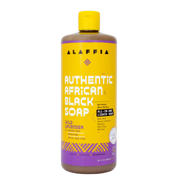 Alaffia Authentic African Black Soap - Wild Lavender All-in -one 32 Fl. Oz.