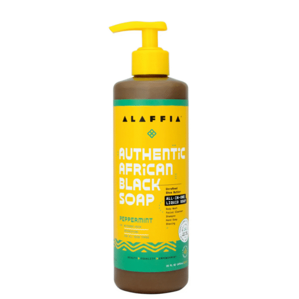 Authentic African Black Soap All-In-One - Peppermint, 16 oz